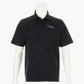 BRIEFING ポロシャツ / リラックス　フィットシャツ ブラック総柄 L MEN'S SHADOW LOGO JQ SHIRT （リラックスフィット）（メンズ シャドウ