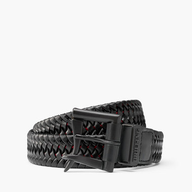 MEN'S FIREMAN BUCKLE LEATHER MESH BELT（メンズファイヤーマン