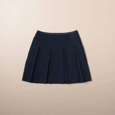 BRIEFING カレッジスウェット風 メリノウール スカート ネイビー CL WOMEN'S PLEATED SKIRT（CL ウィメンズ プリーテッドスカート