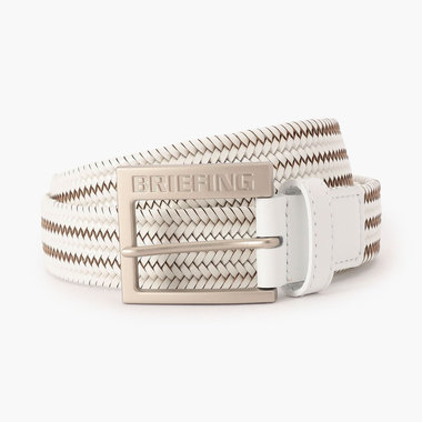 MEN'S SQUARE BUCKLE LEATHER MESH BELT（メンズスクエアバックル