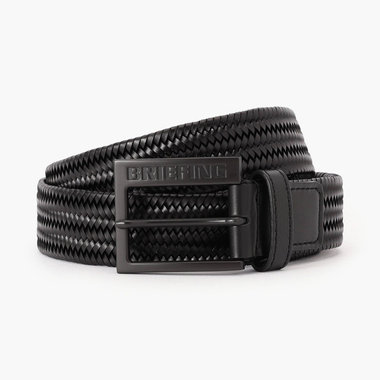 MEN'S SQUARE BUCKLE LEATHER MESH BELT（メンズスクエアバックル