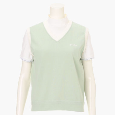 値下【美品！】BRIEFING Vネックベスト Lサイズ オリーブ WOMEN'S WR BI-COLOR V NECK KNIT VEST（ウィメンズ WR バイカラー V