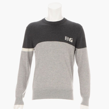 CL MENS SILK CASHMERE BI-CLR CREWNECK KNIT（CLメンズシルクカシミヤ