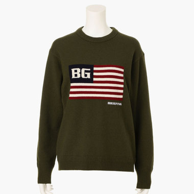 HOL WOMEN'S BG FLAG CREWNECK KNIT（ホリデーウイメンズBGフラッグ