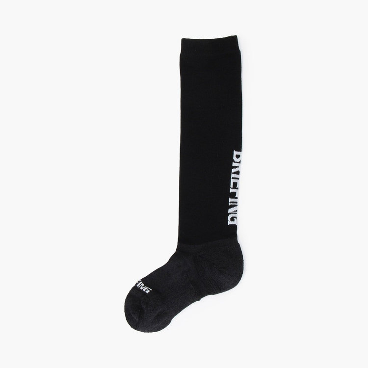 【ブリーフィング】バイアスロゴニット ブラック WOMEN'S WASHI×CORDURA(R) HIGH SOCKS（ウイメンズ ワシ×コーデュラ