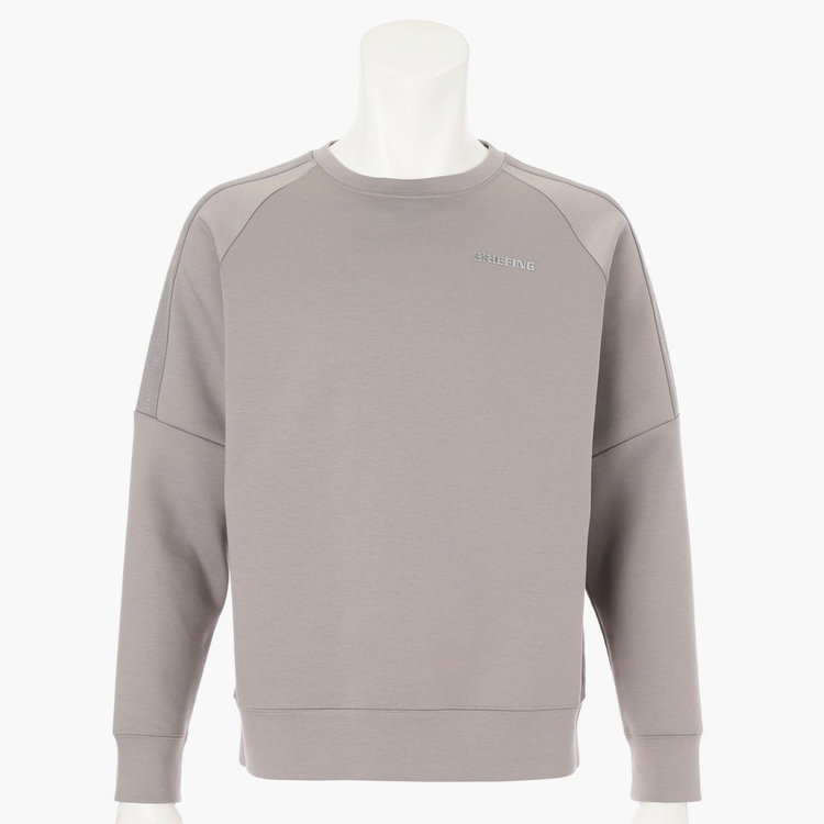 ブリーフィング　トレーナー　ベージュ BRIEFING GOLF ブリーフィング ストレッチ ミニ 3D ロゴ クルーネック