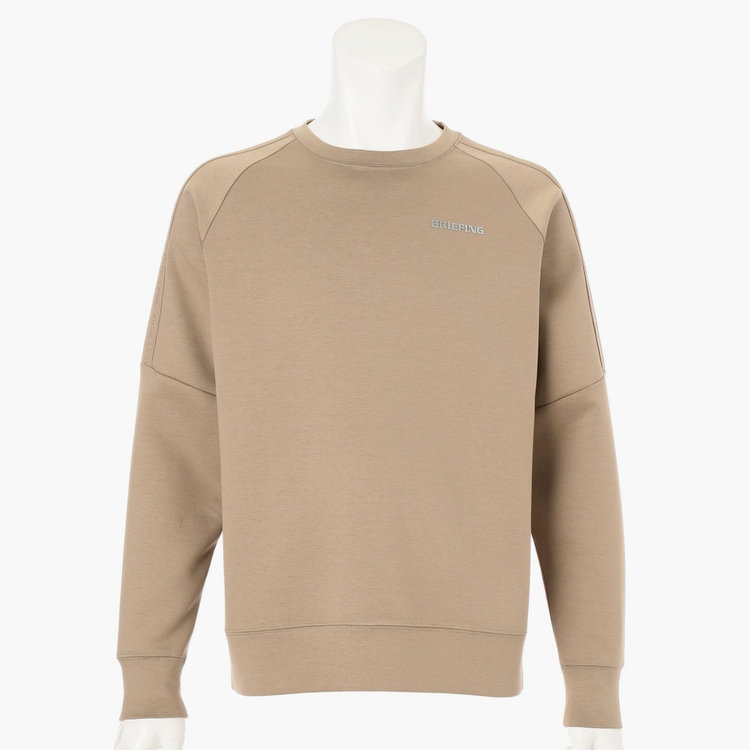 BRIEFING ベージュ トレーナー M MEN'S WARM LOGO LINE CREWNECK（メンズ ウォーム ロゴライン クルー
