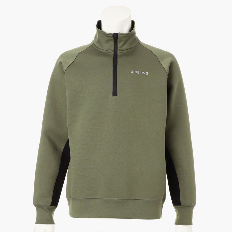 BRIEFING GOLFハーフジップ 3Dロゴ　オリーブ　S BRIEFING GOLF - 3D LOGO HALF ZIP | ハーフジップ | トレーナー