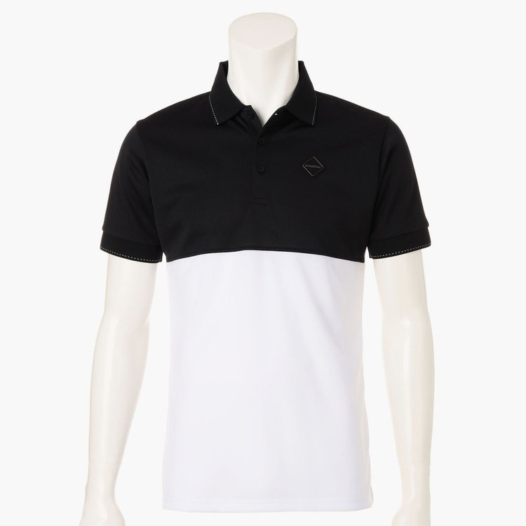BRIEFING バイカラーポロシャツ ブラック×ホワイト　 Lサイズ MEN'S BI-COLOR POLO（メンズ バイカラー ポロ（ポロシャツ）（半袖