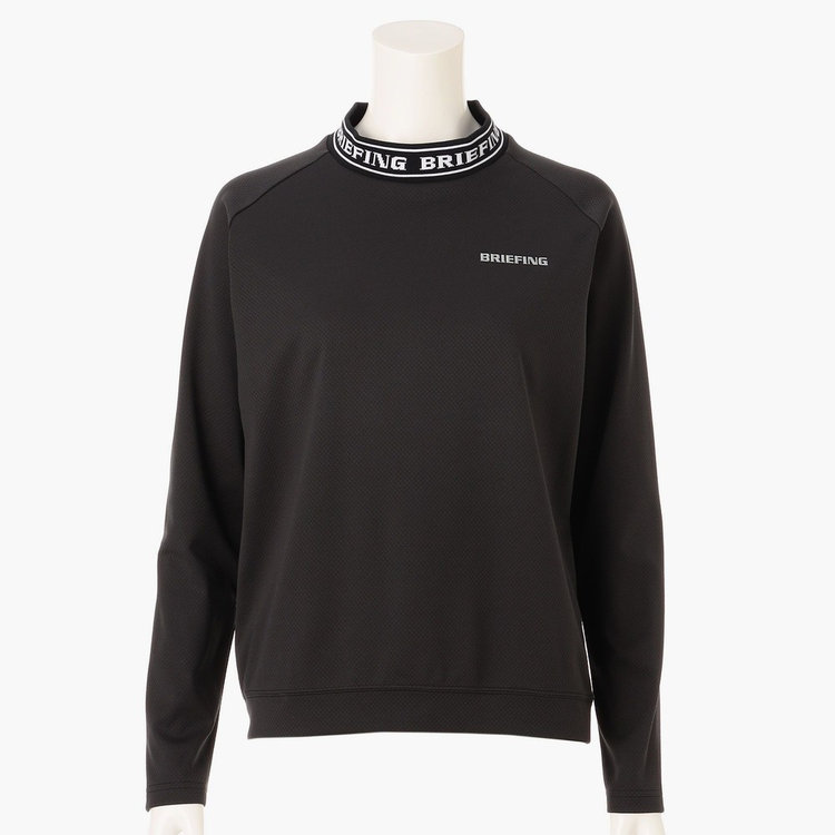 美品ブリーフィングMONOGRAM HIGH NECK レディース ブラック M WOMEN'S NECK LOGO LS HIGHNECK（リラックスフィット）（ウイメンズ