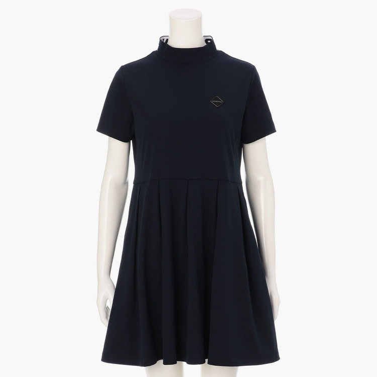 BRIEFING 黒 ハイネック ワンピース WOMEN'S NECK LOGO HIGHNECK PLEATED DRESS（ウィメンズ ネックロゴ