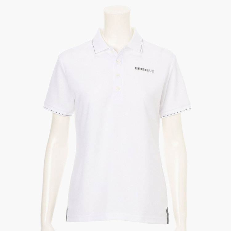 BRIEFING ホワイトブラック ポロ S 美品 MEN'S BI-COLOR POLO（メンズ バイカラー ポロ（ポロシャツ）（半袖