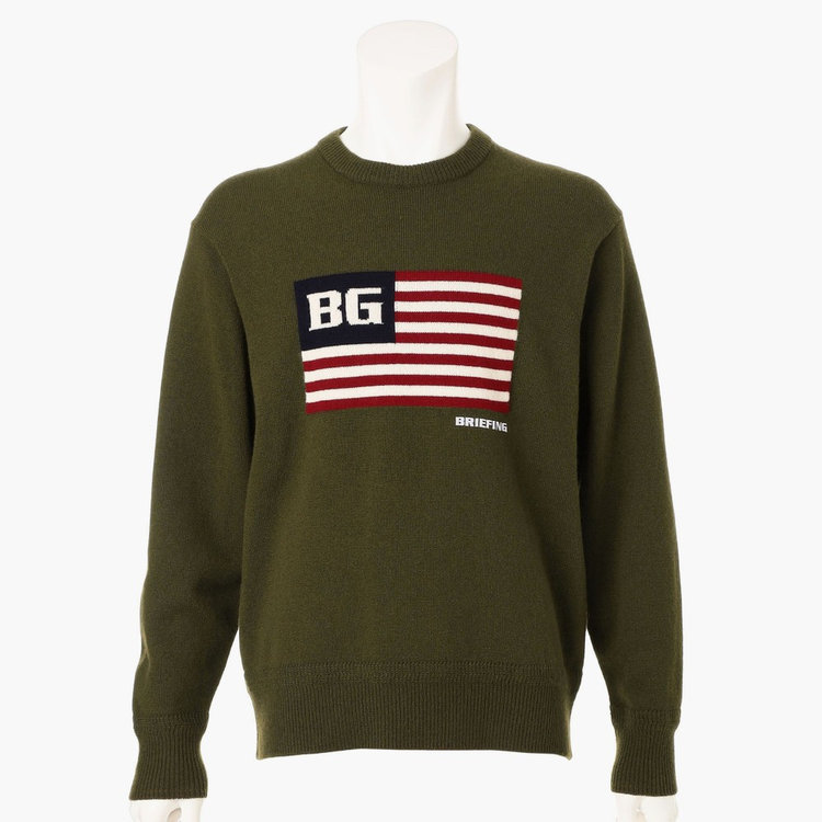 HOL MEN'S BG FLAG CREWNECK KNIT（ホリデーメンズ BGフラッグ クルー