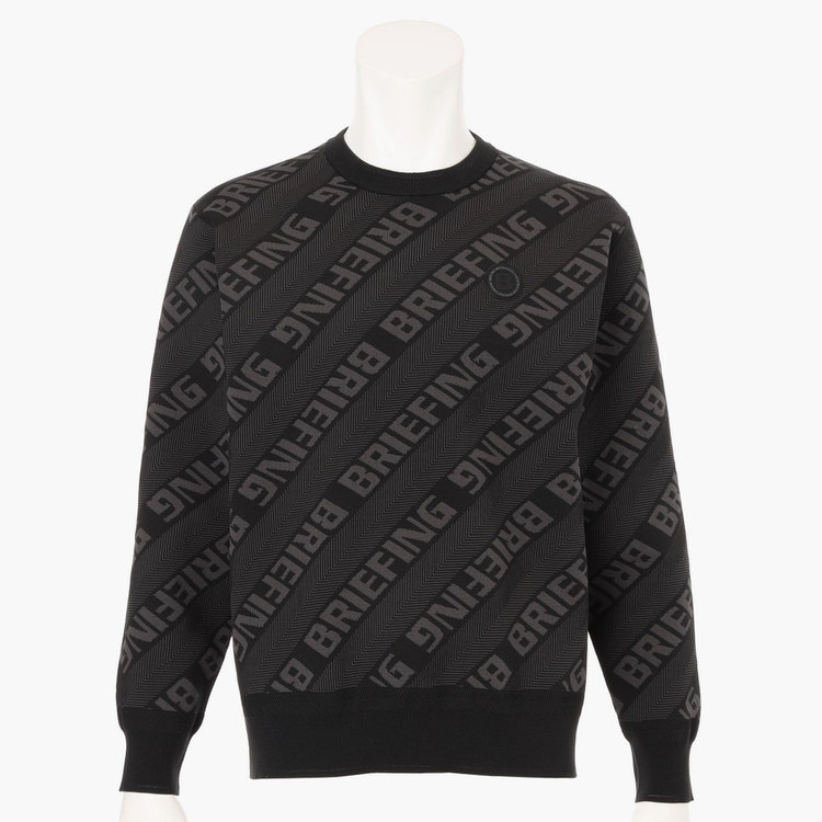 【ブリーフィング】バイアスロゴニット ブラック CE MEN'S WR BIAS LOGO CREWNECK KNIT（CE メンズ WR バイアス