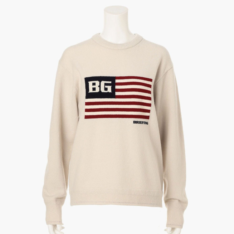 HOL WOMEN'S BG FLAG CREWNECK KNIT（ホリデーウイメンズBGフラッグ