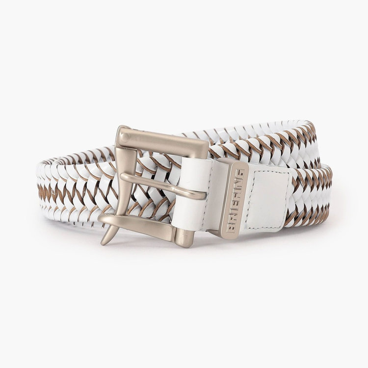 【新品・タグ付き】BRIEFING メンズ メッシュベルト ホワイト 白 M MEN'S SQUARE BUCKLE LEATHER MESH BELT（メンズスクエアバックル