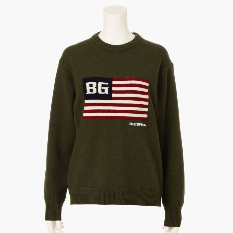 HOL WOMEN'S BG FLAG CREWNECK KNIT（ホリデーウイメンズBGフラッグ