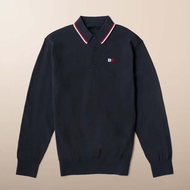 CL MEN'S TRICOLOR LS KNIT POLO（CL メンズトリコロールロング