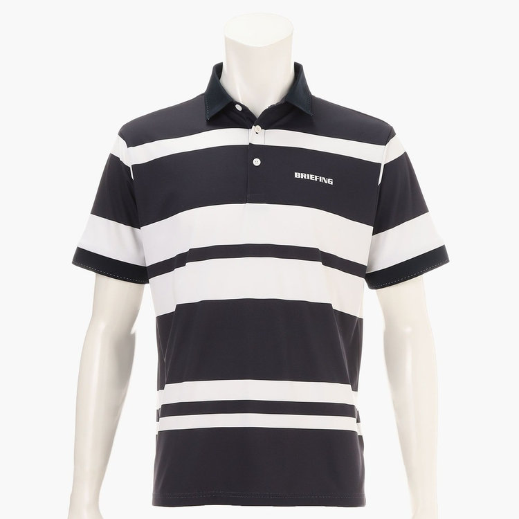 BRIEFING ストライプ ポロシャツ Mサイズ MEN'S PANEL STRIPE POLO （リラックスフィット）（メンズ パネル